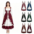 thumbnail image 1 of UPPADA Womens Pirate Irish Ren Faire Dresses Medieval Cold Shoulder Lace Up Corset Dress Halloween Fairy Costume Renaissance Ball Gown Green,XXXL, 1 of 7