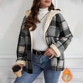 thumbnail image 1 of UPPADA Womens Plaid Button Up Shirts Fall Shacket Jacket Long Sleeve Fleece Lined Hooded Jackets Fall Winter Warm Coat,Woman Button Down Shirt,S, 1 of 7