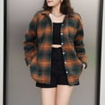 thumbnail image 1 of UPPADA Womens Plaid Shacket Button Down Long Sleeve Shirt Fall Outfits Shirt Jacket Buffalo Plaid Shirts Ladies Trendy Fall Clothes,Brown Plaid Shirt,M, 1 of 8