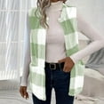 thumbnail image 1 of UPPADA Womens Plaid Vest Outerwear Lightweight Cozy Sleeveless Jackets Casual Plaid Cardigan Button Down Waistcoat Outerwear with Pocket,Green Flannel Women,XXL, 1 of 8