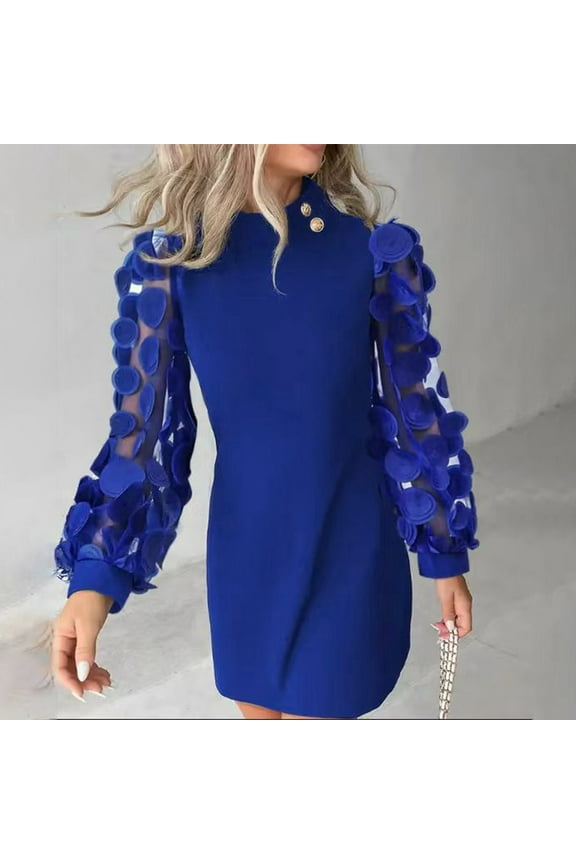 Womens Plus Size Formal Evening Dress Long Sleeve Crewneck Cocktail Dress Sequin Elegant Evening Gowns Bodycon Dress Stretchy Midi Dresses of The Day Today Only Lightning