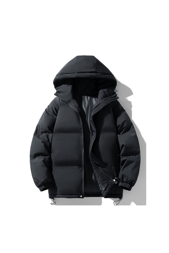 Womens Puffer Jacket Zip Up Quilted Hooded Bubble Coats Padded Jacket Long Sleeve Winter Warm Coat with Pocket Quilted Women Lightweight,Womens Down Jacket with Hood Black,XXXL