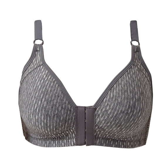UPPADA Womens Push Up Bras Adjustable Straps Bras Front Closure Bra Bras Wirefree Everyday Bras Full Coverage Wireless Bras Gray,36