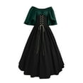 thumbnail image 1 of UPPADA Womens Renaissance Faire Dresses Medieval Irish Traditional Plus Size Dresses Ruffle Over Dress Corset Retro Cosplay Gown, 1 of 5