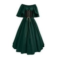 thumbnail image 1 of UPPADA Womens Renaissance Faire Dresses Medieval Irish Traditional Plus Size Dresses Ruffle Over Dress Corset Retro Cosplay Gown, 1 of 6