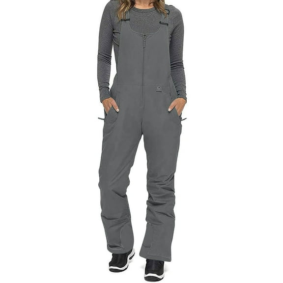 UPPADA Womens Sleeveless Overalls Casual Loose Jumpsuits One Piece Wide Leg Long Pant Rompers Solid Classic Romper with Pockets Gray,XXL