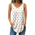 thumbnail image 1 of UPPADA Womens Sleeveless Tank Top Summer Casual V Neck Polka Dot Print Shirts Trendy Side Split Loose Fit Blouse for Ladies Dressy Flowy Hem Tops,hot pink tank tops S, 1 of 5