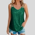 thumbnail image 1 of UPPADA Womens Sparkly Sequin Tank Tops Spaghetti Strap V Neck Glitter Vest Sleeveless Casual Dressy Crop Tops for Concert Outfit Party, 1 of 9