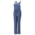 thumbnail image 1 of UPPADA Womens Strap Jumpsuit Solid Square Neck Overalls Wide Leg Bibbed Pants Outfits with Pockets Business Casual Jumpsuit Loose Overall Jumpsuit for Women Blue,L, 1 of 7