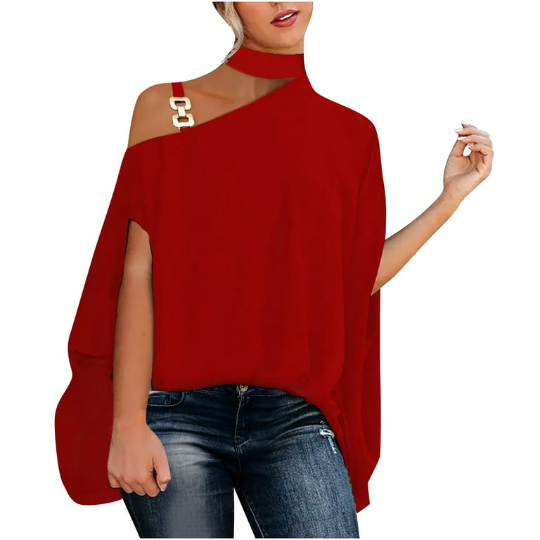UPPADA Womens Summer 2024 Tops Short Sleeve Blouse Trendy Graphic Pullover  Halter Neck Shirts Off The Shoulder Pullover Blusas de Mujer de Moda  Casuales Bonitas Blusas Elegantes 