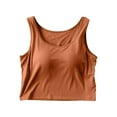 thumbnail image 1 of UPPADA Womens Summer Tank Top Crop Crewneck Camisole Tops with Built in Bra Neck Vest Padded Slim Fit Tank Tops,Tank Top for Women Loose Fit Orange,XXL, 1 of 4
