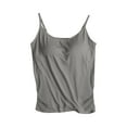 thumbnail image 1 of UPPADA Womens Tank Tops with Built in Bra Summer Basic Padded Yoga Shirt Sleeveless Shelf Bras Workout Camisole Casual Modal Undershirt 2025,Tank Top for Women Gray,S, 1 of 3