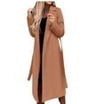 thumbnail image 1 of UPPADA Womens Trench Coat Fall Winter Long Sleeve Lapel Open Front Cardigan Overcoat Windbreaker Elegant Business Wool Pea Coats Khaki,M, 1 of 8