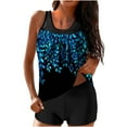 thumbnail image 1 of UPPADA Womens Two Piece Bathing Suit Cute Tankini Swimsuit Modest Tummy Control 2 Piece Flowy Swimwear Comfy Elastic Swimwear Tank Top with Shorts Multicolor Swimsuit for Women,S, 1 of 6