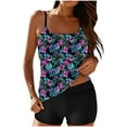 thumbnail image 1 of UPPADA Womens Two Piece Bathing Suit Swimsuit Floral Print Spaghetti Strap Tankini Swim Top with Bottom Square Neck Tankini Swimsuits 2pcs Modest Swimsuit Sets Multicolor,XXL, 1 of 7