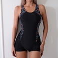thumbnail image 1 of Womens Two Piece Tankini Bathing Suits High Waisted Athletic Swim Tops with Shorts Sporty Comfy Swimwear Blouson Modest Bathing Suits Black,XXL, 1 of 8