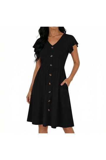 Button Midi Dress