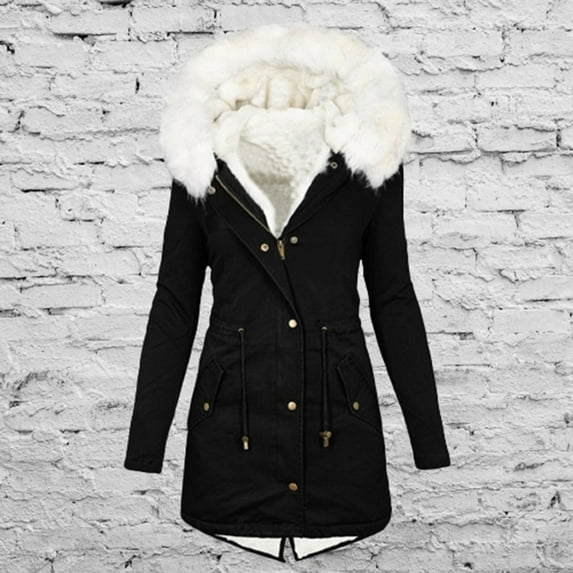 UPPADA Womens Warm Winter Overcoat Hooded Coats with Faux Fur Lined Parka Jacket Thick Down Outerwear Heavylight Winter Puffer Jacket,Parkas for Women