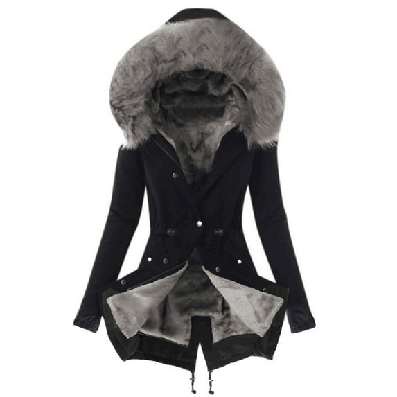 UPPADA Womens Warm Winter Overcoat Hooded Coats with Faux Fur Lined Parka Jacket Thick Down Outerwear Heavylight Winter Puffer Jacket,Plus Size Woman Coat Winter Coat