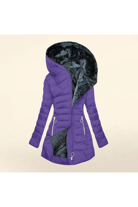 Womens Warm Winter Overcoat Hooded Coats with Faux Fur Lined Parka Jacket Thick Down Outerwear Heavylight Winter Puffer Jacket,Winter Coat for Woman Clearance