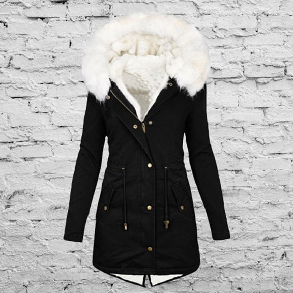 UPPADA Womens Warm Winter Overcoat Hooded Coats with Faux Fur Lined Parka Jacket Thick Down Outerwear Heavylight Winter Puffer Jacket,Women's Heavy Winter Coat