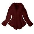 thumbnail image 1 of UPPADA Womens Winter Outerwear Thick Warm Open Front Jackets Faux Fur Fashion Elegant Wrap Coats Long Sleeve Soft Sherpa Jackets Fleeced Line Coats Clearance Sale, 1 of 7