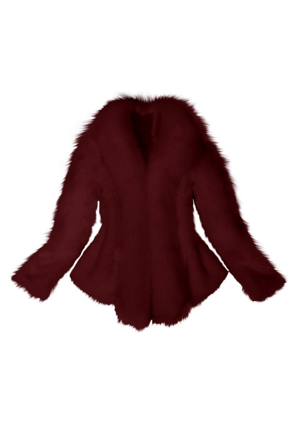 Womens Winter Outerwear Thick Warm Open Front Jackets Faux Fur Fashion Elegant Wrap Coats Long Sleeve Soft Sherpa Jackets Fleeced Line Coats Winter Coats for Women Clearance Sale
