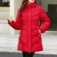thumbnail image 1 of UPPADA Womens Winter Quilted Jackets Trendy Long Sleeve Full Zip Puffer Jacket Coats with Pockets Womens Heavy Coat Red,XXXL, 1 of 7