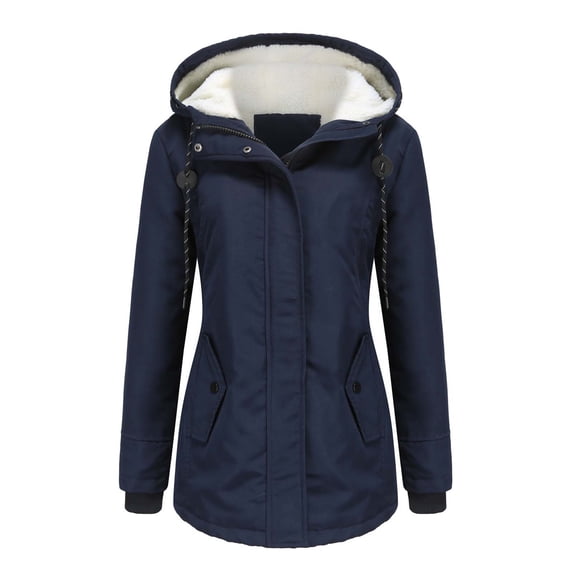 UPPADA Womens Winter Warm Jackets Plus Size Dressy Casual Winter Puffer Ski Jacket Hooded Coats with Pockets Dark Blue,3xl Winter Coat Winter