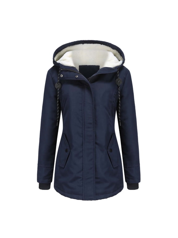 Womens Winter Warm Jackets Plus Size Dressy Casual Winter Puffer Ski Jacket Hooded Coats with Pockets Dark Blue,3xl Winter Coat Winter
