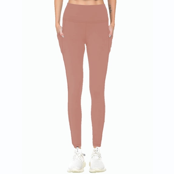UPPADA Womens Workout Athletic Lounge Yoga Pants High Waisted Gym Yoga Pants Leggings Buttery Soft 4 Way Stretch Leggings Winter Saving Pink,XL
