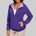 thumbnail image 1 of UPPADA Womens Zip up Hoodies Lightweight Casual Jacket Long Sleeve Shacket Fleece Lined Hooded Jackets Warm Coat with Pockets Purple,M Wintet Coat for Woman Fashion, 1 of 7