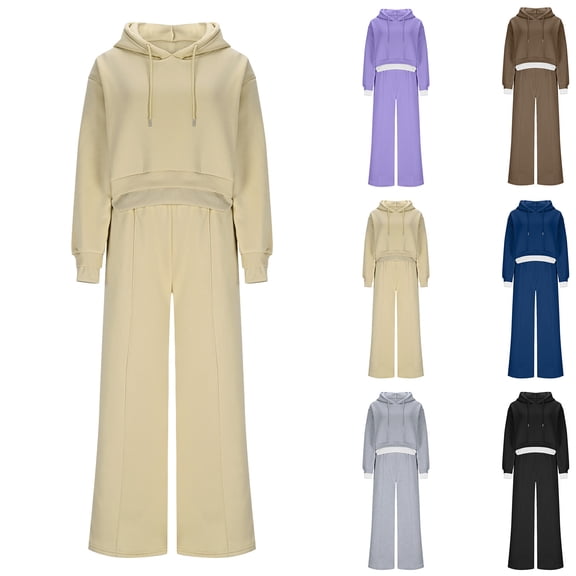 UPPADA Zip Up Sweatsuits Set Women 2 Piece Casual Outfit Sets 2 Piece Lounge Sets Fall Spring Outfits Fashion Two Piece Sweatsuits Business Casual Outfits Clothes with Pockets Beige,L