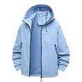 thumbnail image 1 of UPPADA Zipper Hoodies for Women Zip up Hooded Sweatshirts Comfy Fall Winter Outfit Mountain Climbing Outwear with Zipper Pockets Light Blue,M, 1 of 8