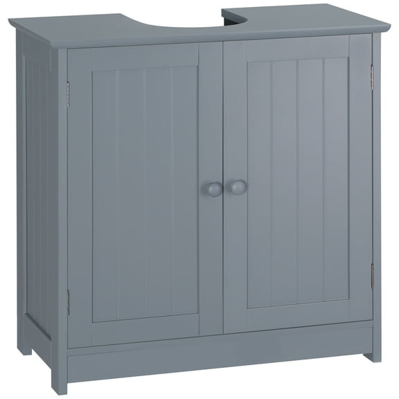 UPPYL Under Sink Bathroom Cabinet with 2 Doors and Shelf, Pedestal Sink Bathroom Vanity Cabinet, High-quality materials, strong and reliable,Grey