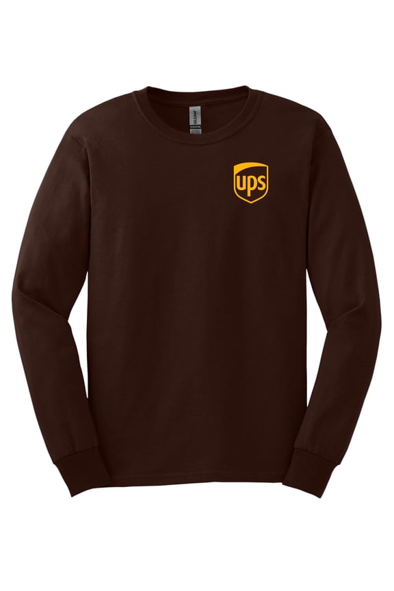 UPS Brown Long Sleeve T-Shirt United Parcel Service Official Colors and Style (US, Alpha, X-Large, Regular, Regular, Brown)