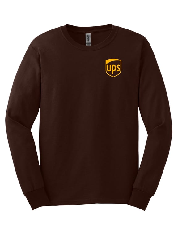 UPS Brown Long Sleeve T-Shirt United Parcel Service Official Colors and Style (US, Alpha, X-Large, Regular, Regular, Brown)