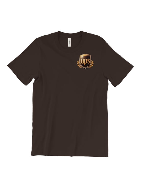 UPS Brown Short Sleeve T-Shirt United Parcel Service Official Colors and Style ( Large, Brown)