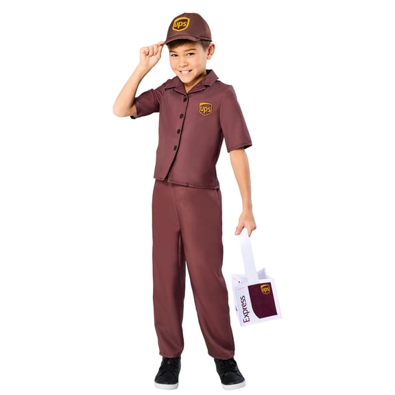 UPS Delivery Driver Deluxe Costume for Kids by Rubies, Unisex Medium