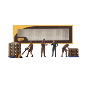 UPS Europe Drivers and Workers Set Display 1:64 scale Brown