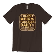 UPS I Handle Big Packages Brown Short Sleeve T-Shirt United Parcel Service Official Colors and Style  X-Large, Brown