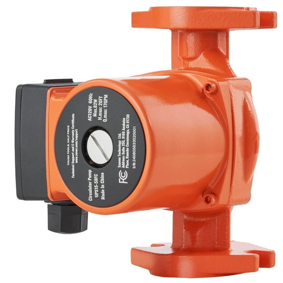 UPS15-58FC Hot Water Recirculating Pump - 82W 110V, 17 GPM High Efficiency Circulation Pump for Tankless Heaters, Hydronic Heating & Plumbing Systems