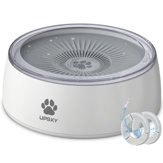UPSKY 3L Dog Water Bowl No Spill Dog Bowl Large Splash Proof Pet Water Dispenser with Filters