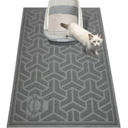 UPSKY Cat Litter Mat Large 35" x 23" Non-Slip Cat Litter Trapping Mat Multi-Use Waterproof Gray