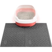 UPSKY Cat Litter Mats 2 Set of Cat Litter Pads, Cat Litter Trap Mats Can Be Spliced and Placed At-Will, Scatter Control for Litter Box, Soft on Sensitive Kitty Paws, Easy to Clean 24x 16