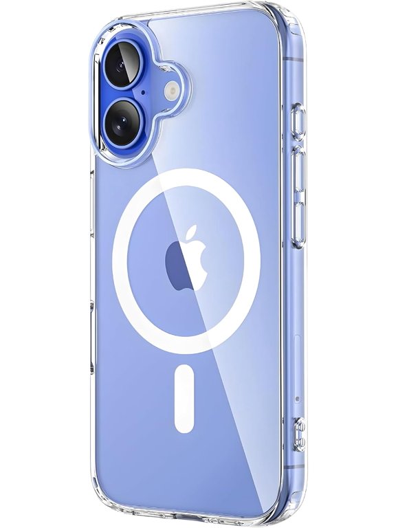 Magnetic Clear Case Compatible with iPhone 16 6.1-Inch, MagSafe Compatible, Shockproof Transparent Protective Phone Cover