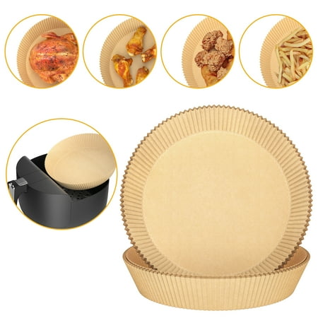UPTRUST Air Fryer Liners, Air Fryer Disposable Paper Liner, Large Size 100Pcs 7.9-inch, Non-Stick Round Baking Paper, Oil-Proof Water-Proof, Food Grade Parchment for Baking.