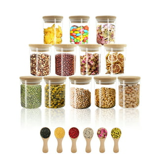  DIMBRAH Spice Jars,Spice Jars with Label 24Pcs,Seasoning  Containers,Glass Spice Jars with Bamboo Lids,Spices Container Set,Seasoning  Organizer : Home & Kitchen