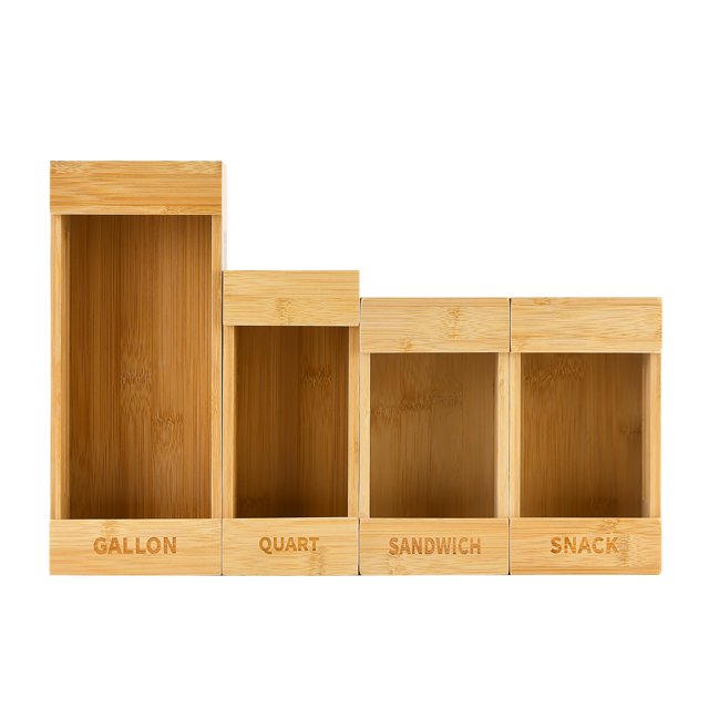 UPTRUST Luxury Bamboo Ziplock Bag Storage Organizer for Kitchen Drawer