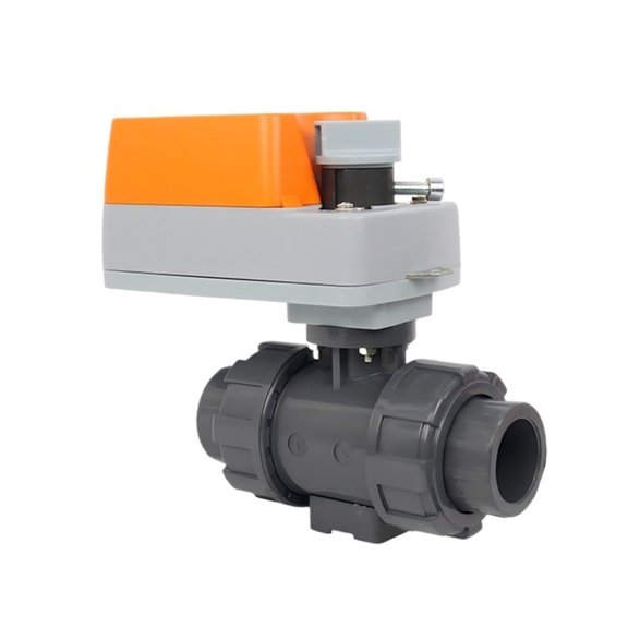 UPVC Modulating Electric Ball Valve Rotary Actuator Double Union Plastic Ball Valves Motorized Control Valves 0-10v 4-20mA